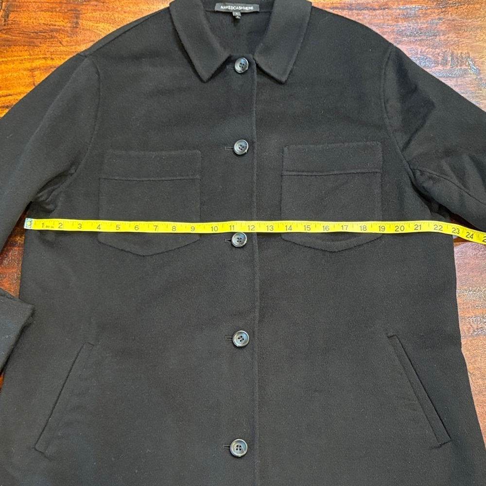 NakedCashmere Felted Wool Cashmere Black Shacket Button Up Cardigan Jacket Large - Picture 11 of 12